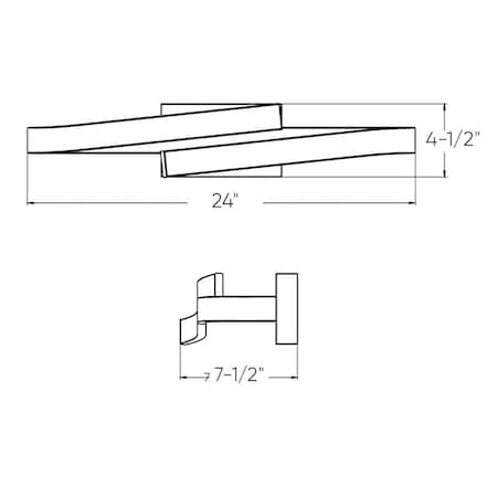 Borealis Curled Rectangular Vanity Wall Sconce